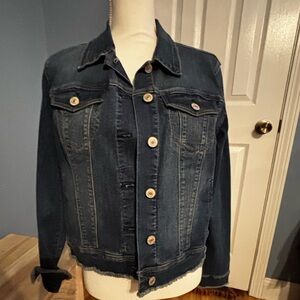 Classic Denim Jacket by Nine West six button upfront to front pockets on inside